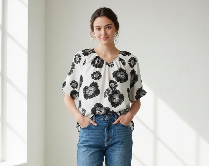 ZAC&RACHEL BLUSA BLANCO FLRS NEGRO ST81UJ79R