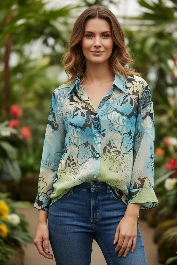 NICOLA BLUSA MUJER CELESTE ESTAMPADO BSM296