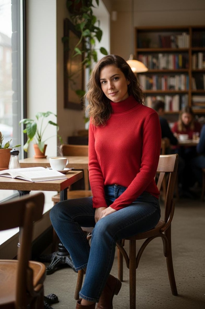 CUELO SUETER C/TORTUGA ROJO MUJER SW120R