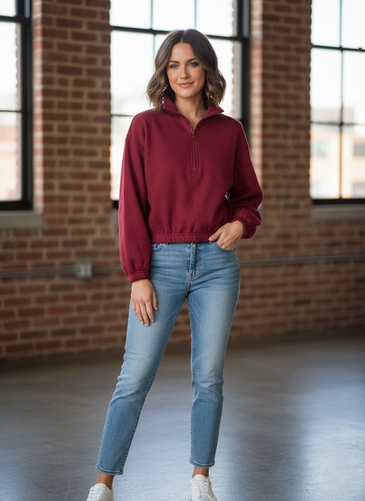 ACTIVE SUETER MUJER ROJO T12408