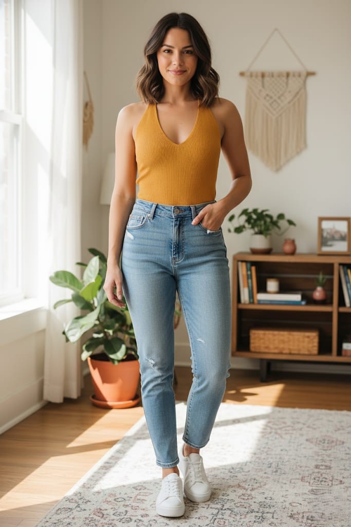 ACTIVE BLUAS CROP-TOP MUJER MOSTAZA T12925