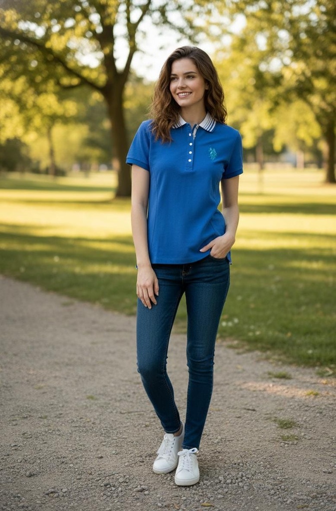 POLO CAMISA MUJER AZUL 21653298A
