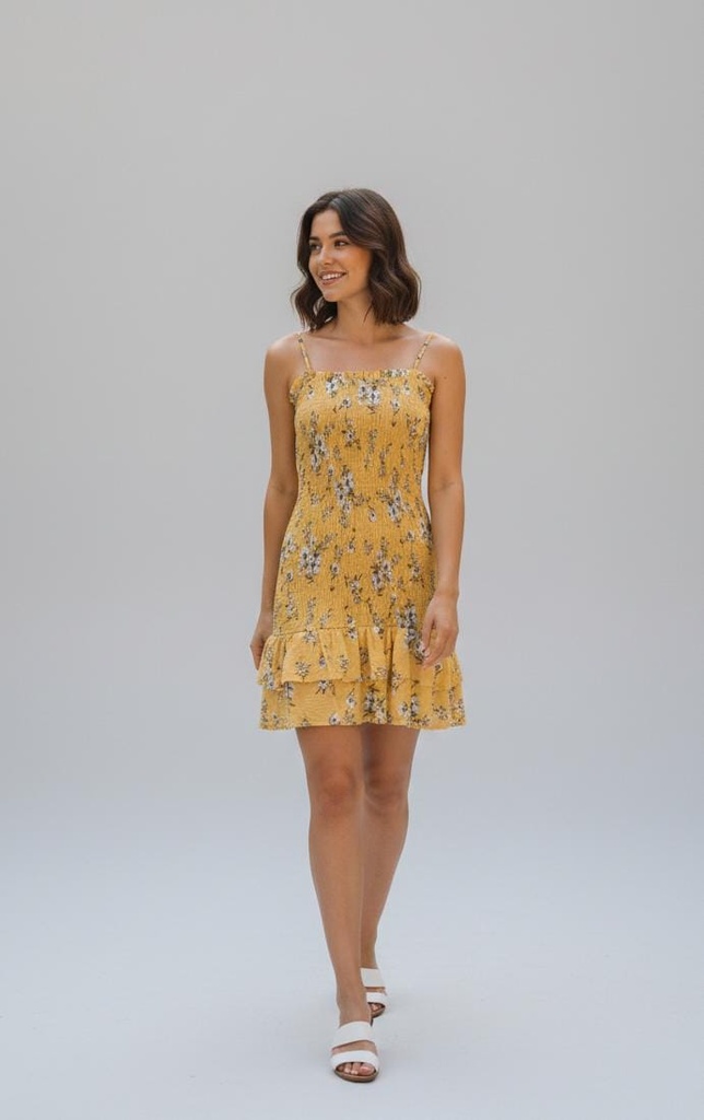 VESTIDO MOSTAZA C/FLRS C. 10370D VC00X75