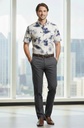NAUTICA CAMISA BLANCO PALMERAS AZUL WR5633