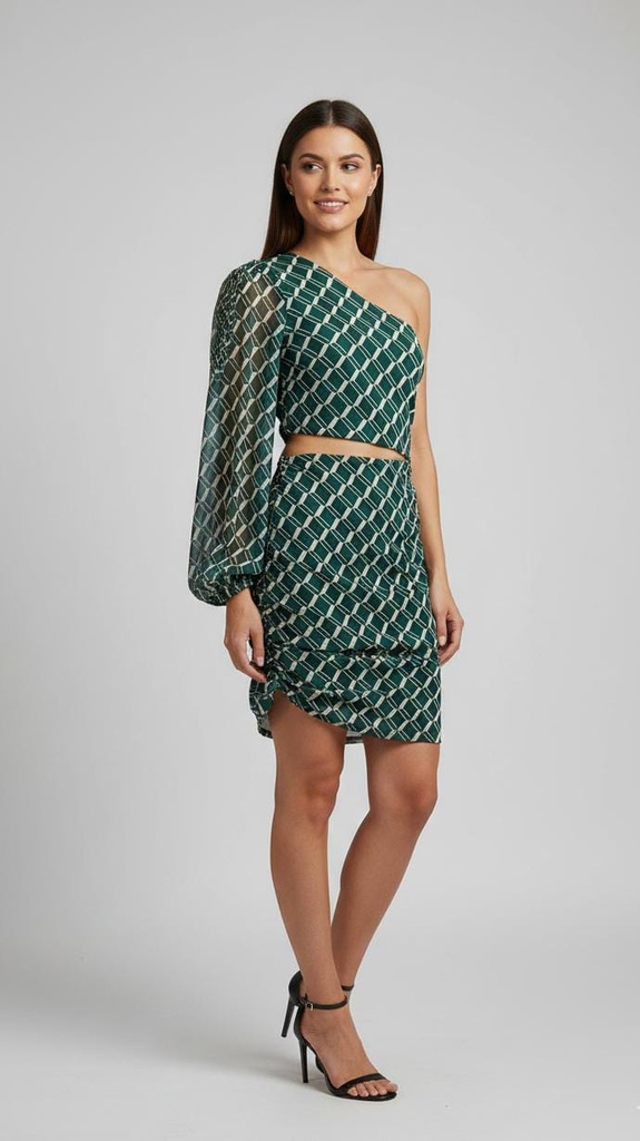 FIESTAR VESTIDO C. VERDE-BLANCO FS22H160