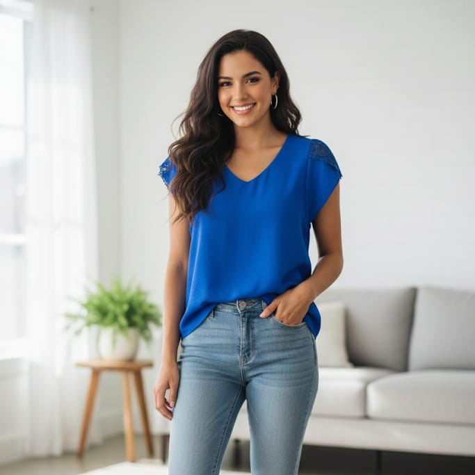 TOGETHER BLUSA AZUL ELECTRICO 3782AE