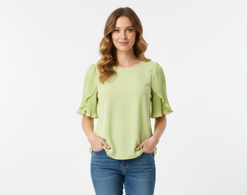 MILK&HONEY BLUSA VERDE LIMON 37907TRVL