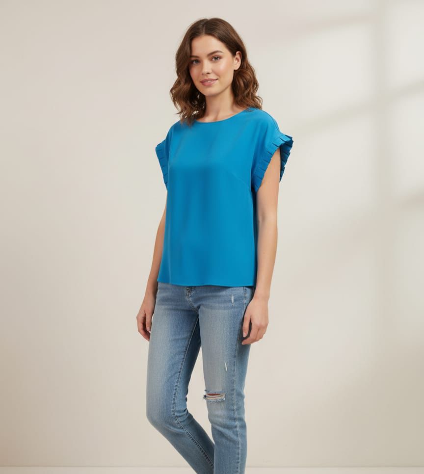 MILK&HONEY BLUSA AZUL 38446TEA