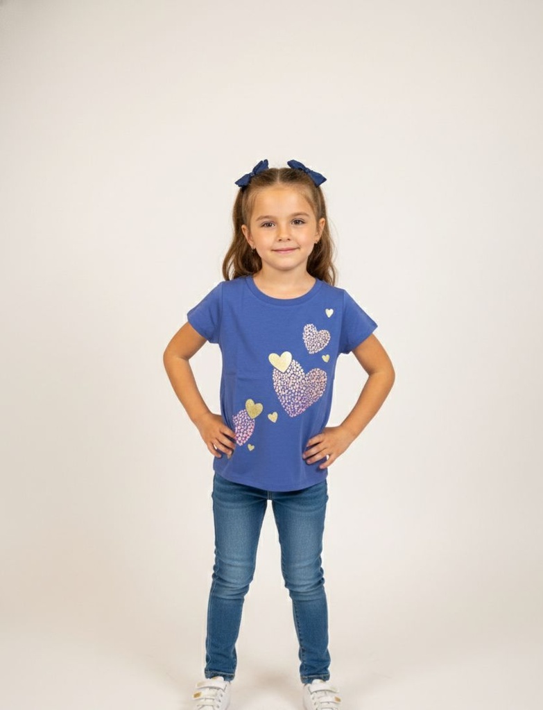 CARTER´S CAMISETA AZUL CORAZONES NIÑA 3P751615