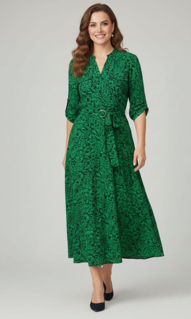 NY COLLECTION VESTIDO VERDE O.NEGRO MUJER AFD4193