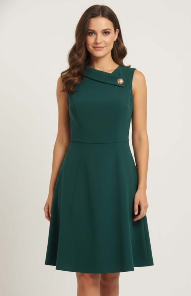 TAHARI VESTIDO VERDE OSCURO 4AM349