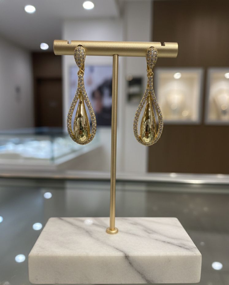 ARETES ENCHAPE GOTA DRD BRILLATE