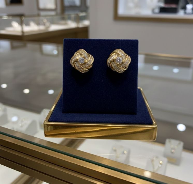 ARETES ENCHAPE ROSA BRILLANTE DRD