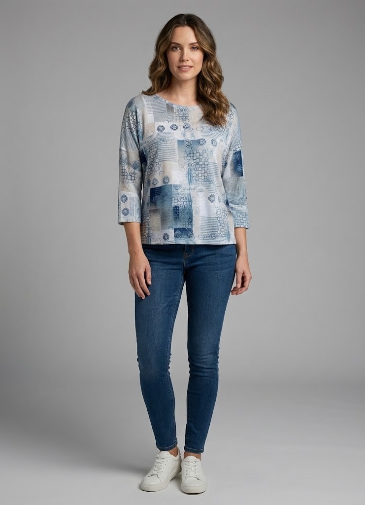 MILANO BLUSA AZUL BRILLANTE 16157