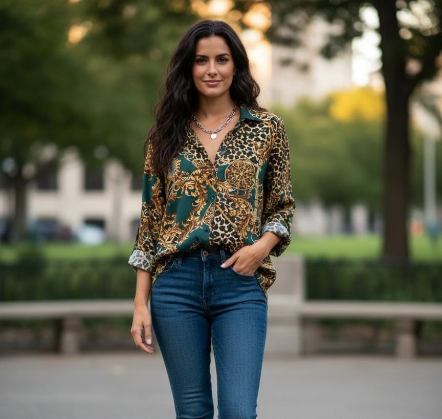 TACERA BLUSA MUJER VERDE OLIVO 10511CVO