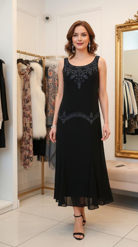SANDRA DARREN VESTIDO NEGRO 053453