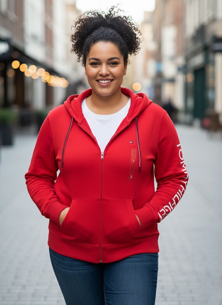 TOMMY SUDADERA HOMBRE ROJO