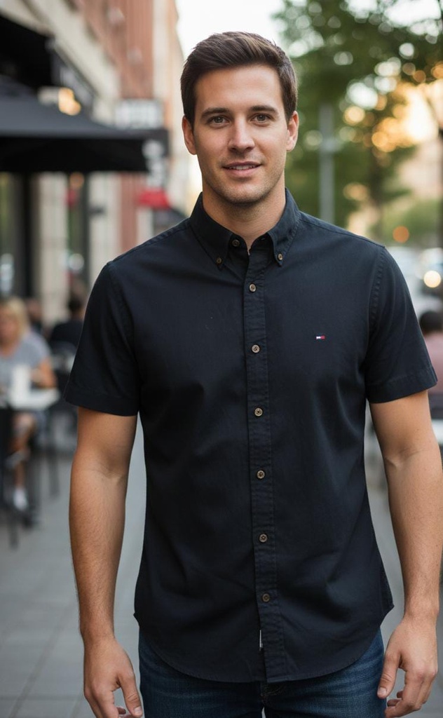 TOMMY CAMISA AZUL MARINO HOMBRE