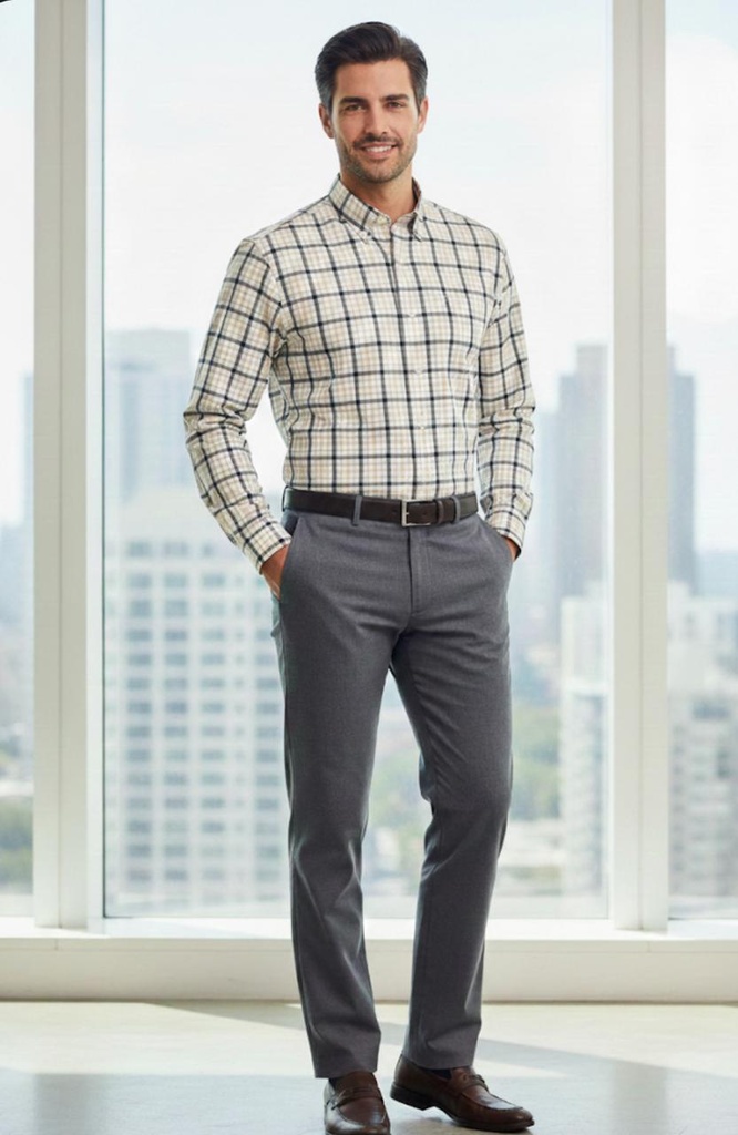 TOMMY CAMISA BLANCO CUADRIC.CLRS