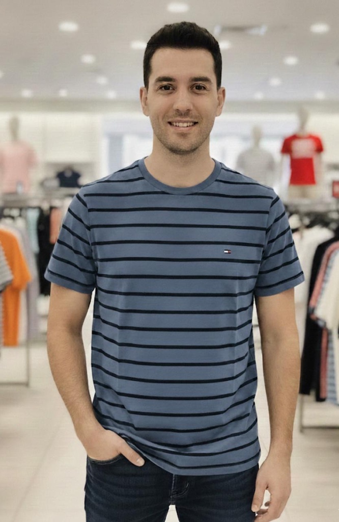 TOMMY CAMISETA AZUL-AZUL M.HOMBRE