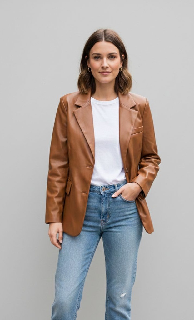 LOVE TREE GABARDINA CORTO MARRON