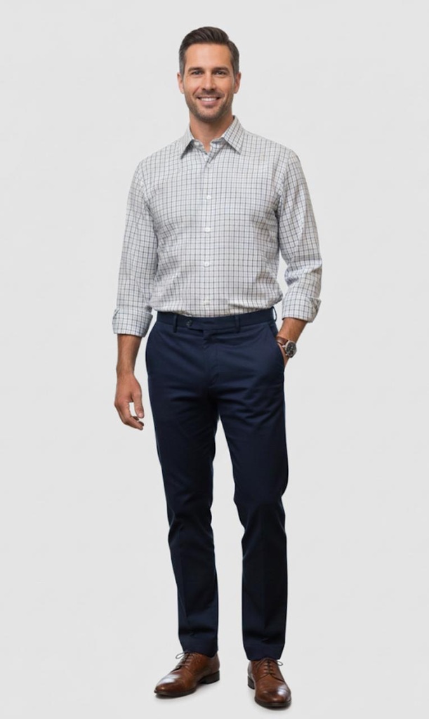 BANANA CAMISA BLANCO-AMARI-CLESTE CUADRI