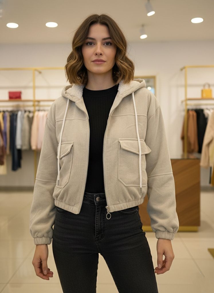 LOVE TREE CHAQUETA CREMA CORDUROY