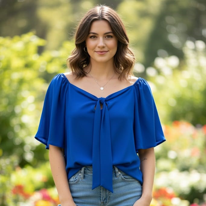 APRIL BLUSA AZUL ELECTRICO MUJER