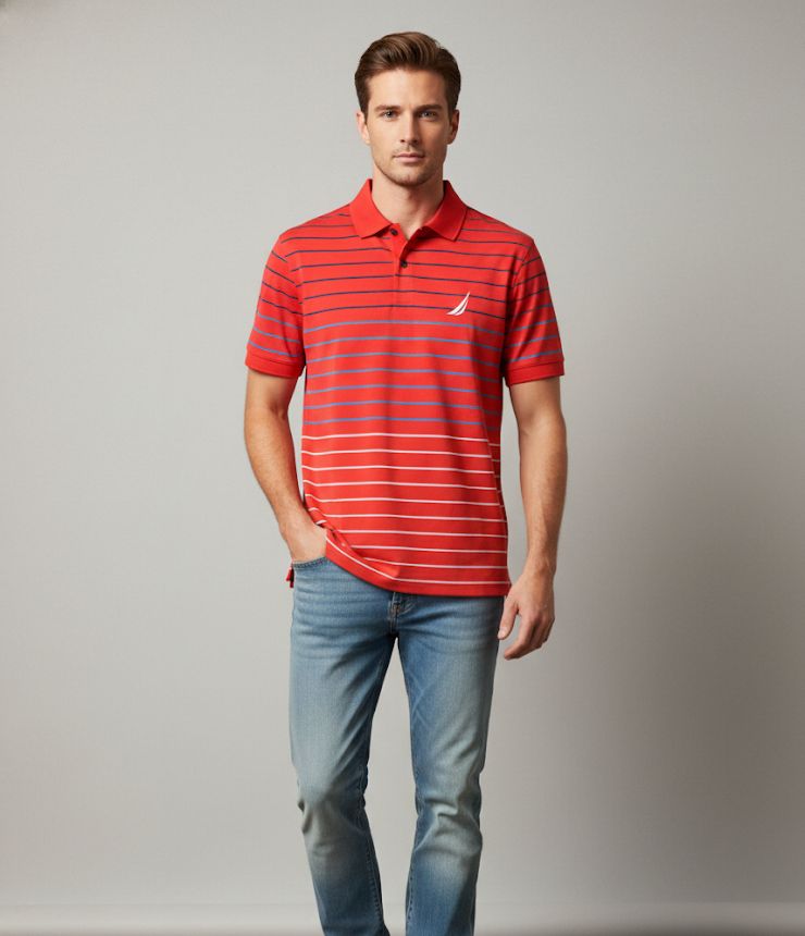 KR8202/ROJO LINEAS AZUL-CELESTE