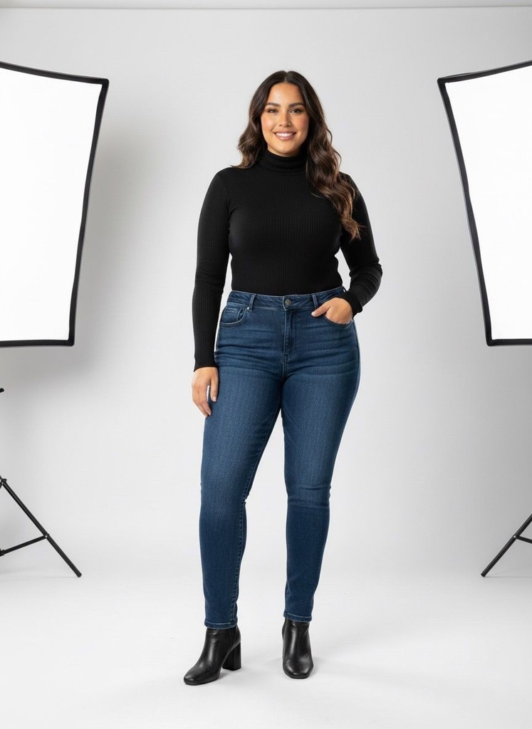 WAX JEANS AZUL OSCURO SKINNY MUJER