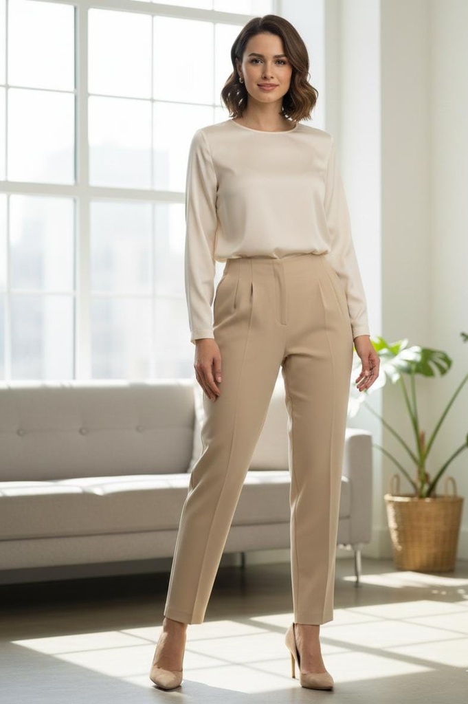 MICHEL PANTALON BEIGE MUJER