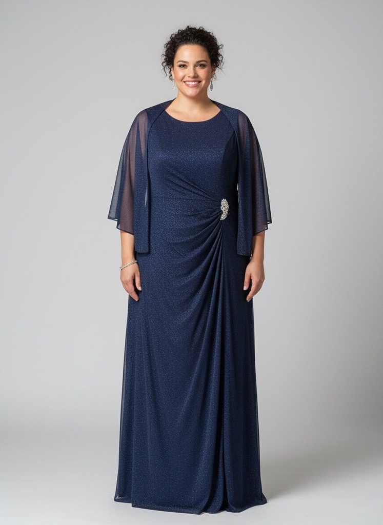 SLNY VESTIDO AZUL MARINO BRILLANTE