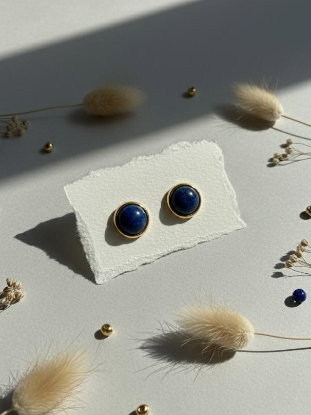 ARETES PIEDRAS COLORES ENCHAPE