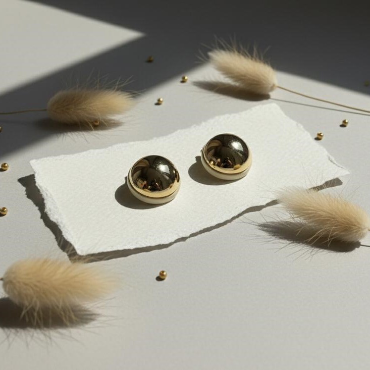 ARETES ENCHAPE DORADO MEDI.