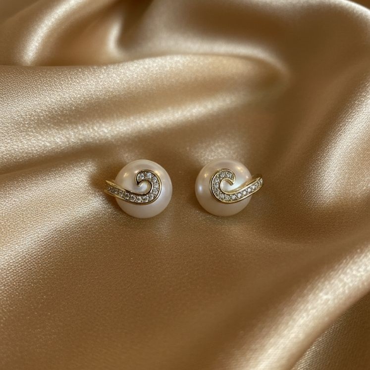 ARETES ENCHAPE PERLA