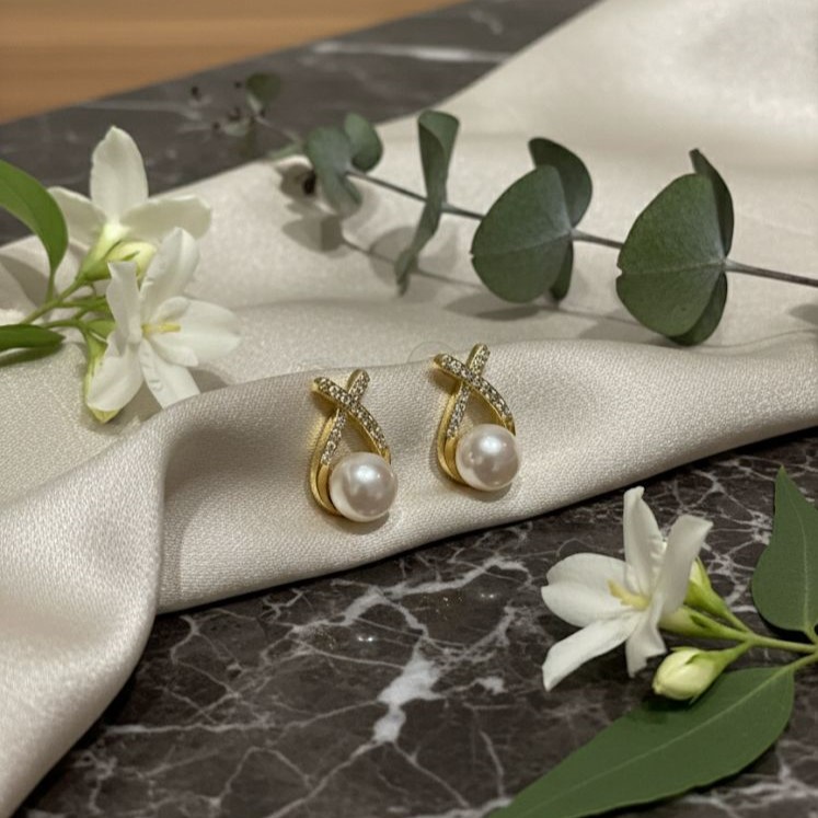 ARETES ENCHAPE PECES DRD-PERLAS