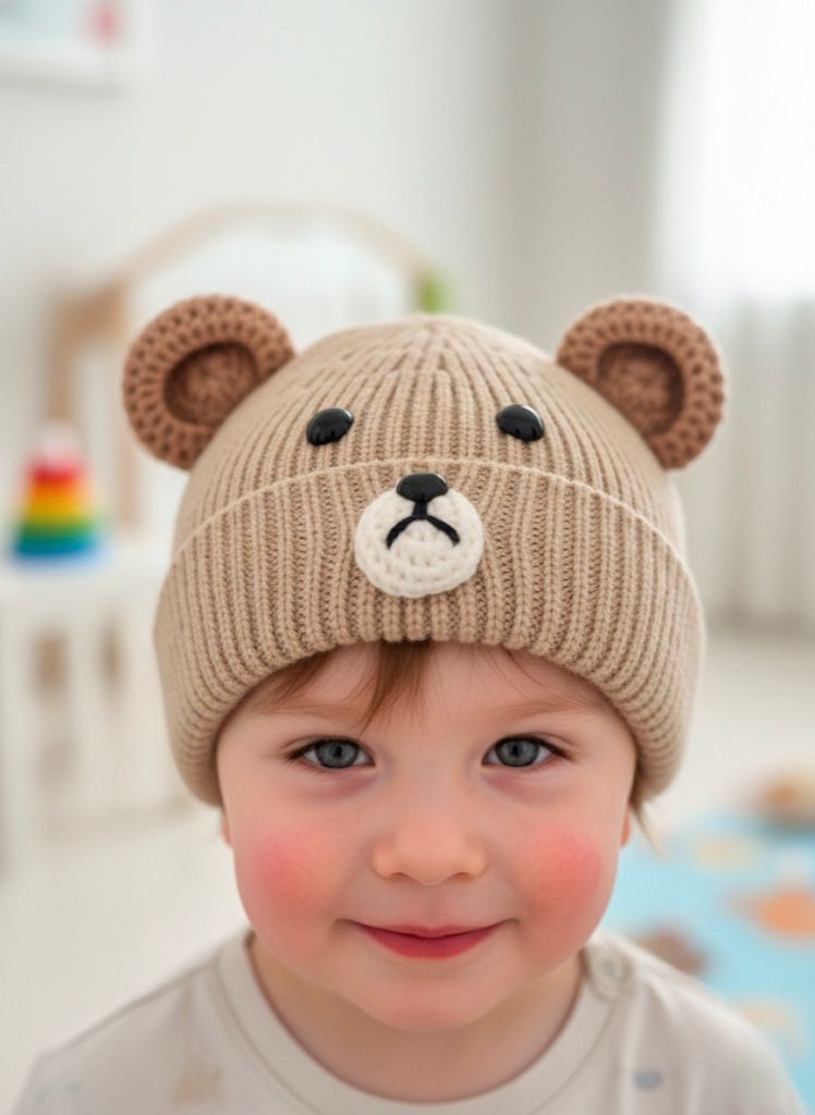 GORRO BEIGE OSO NIÑ@S