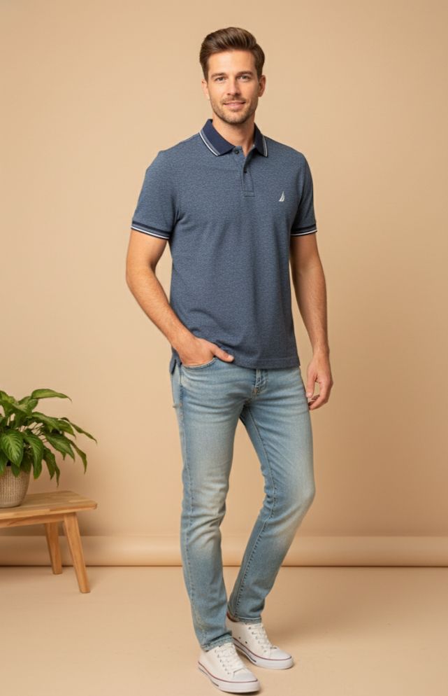 NAUTICA CAMISETA AZUL M.HOMBRE