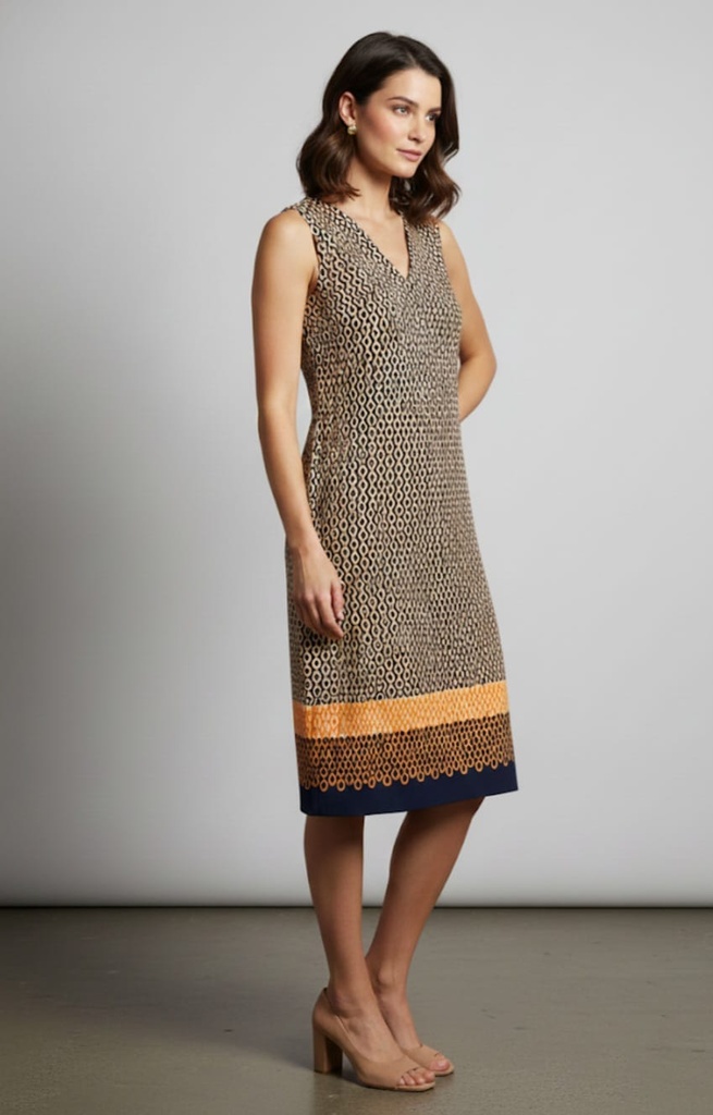 SHEILBY PALMER VESTIDO AZUL M.BLC-AMARIL