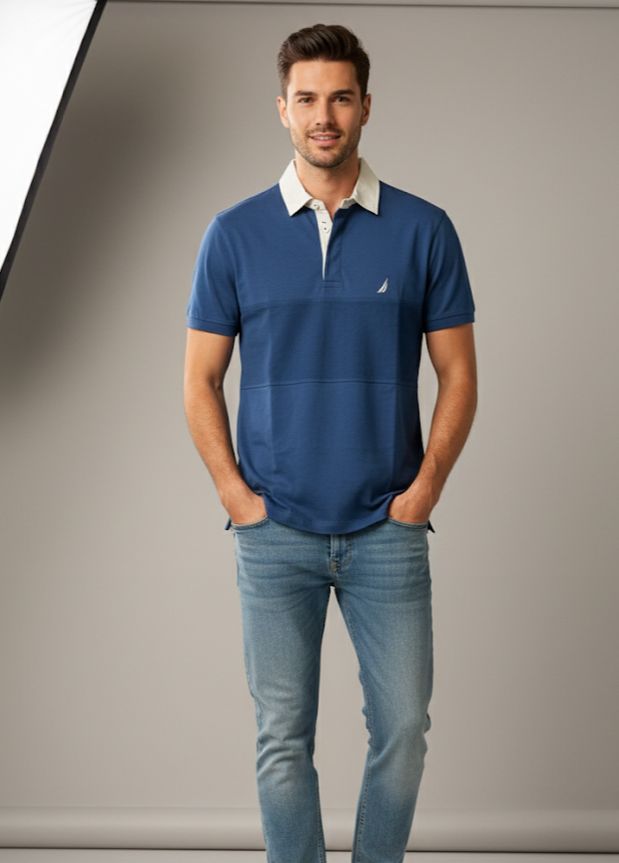 NAUTICA CAMISETA AZUL M. HOMBRE