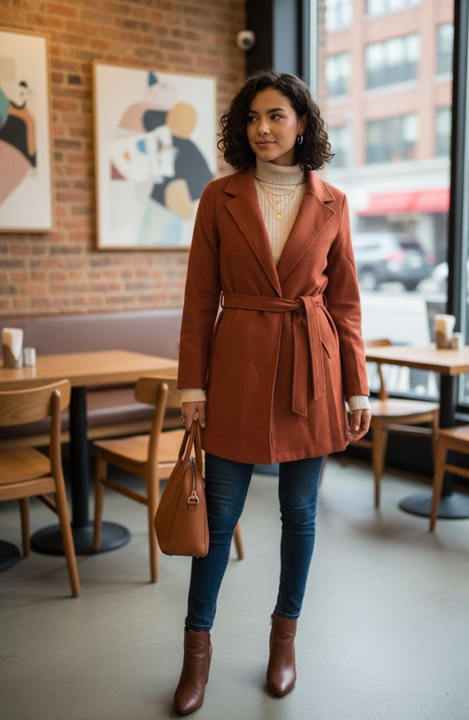 CHOCOLATE ABRIGO RUST MUJER