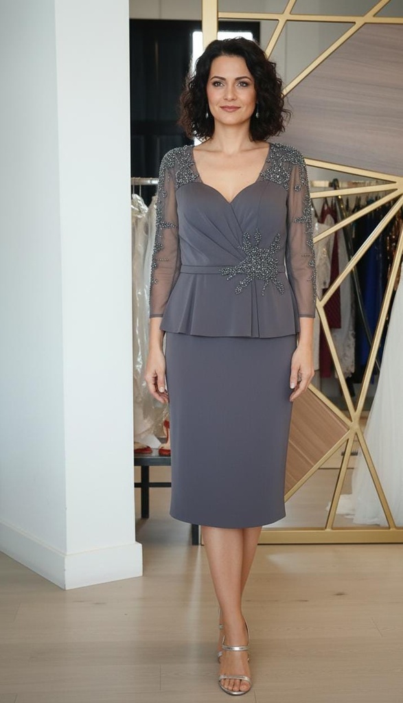 MARSONI VESTIDO GRIS BRILLANTE MUJER