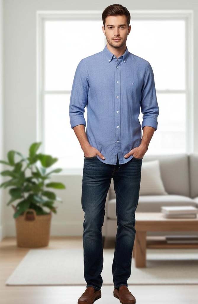 TOMMY CAMISA AZUL HOMBRE