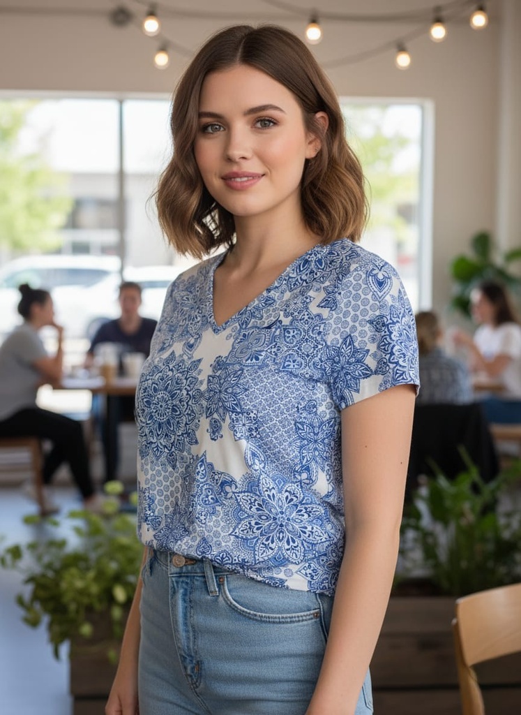 NAUTICA CAMISETA BLANCO FLRS AZUL