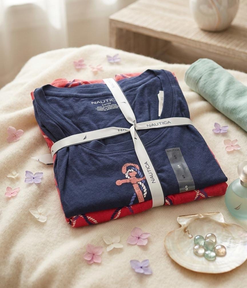 NAUTICA PIJAMA AZUL M-FUCSIA ESPAM.MUJER