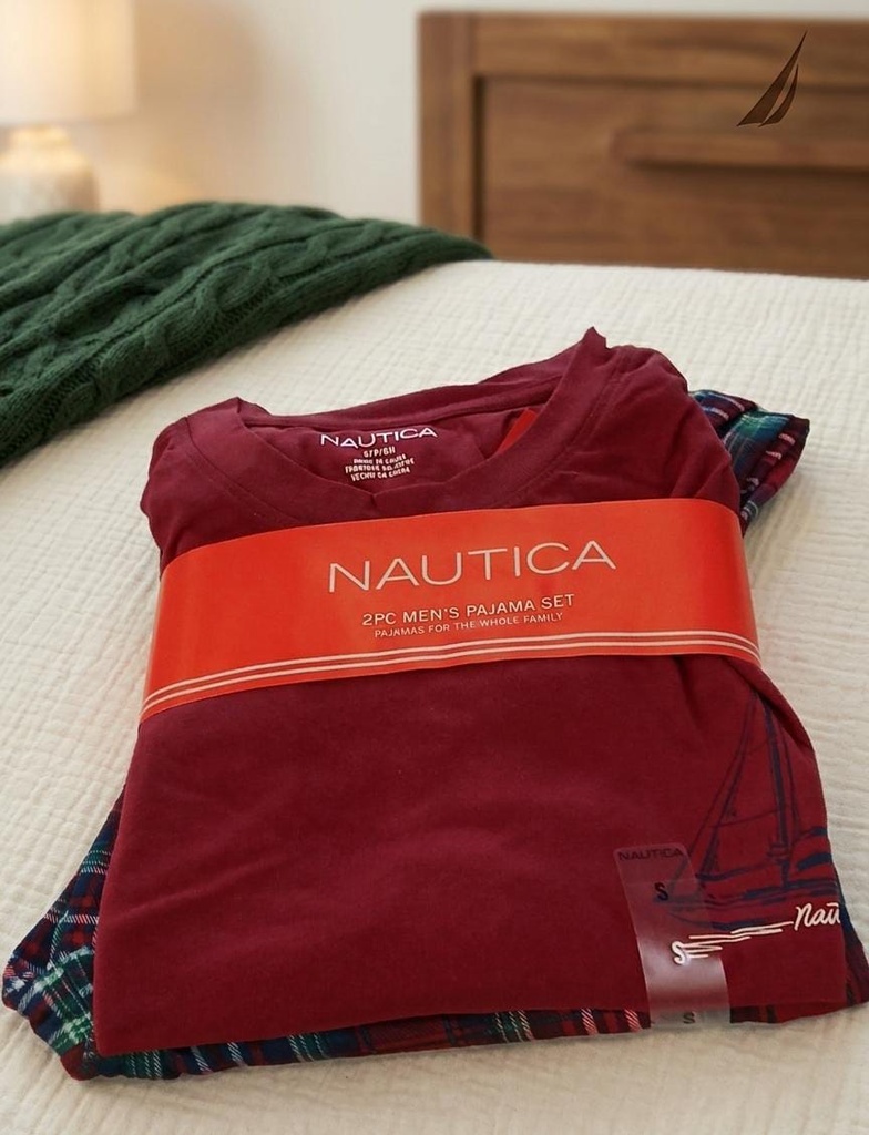 NAUTICA PIJAMA OCRE-VERDE CUADRIC HOMBRE