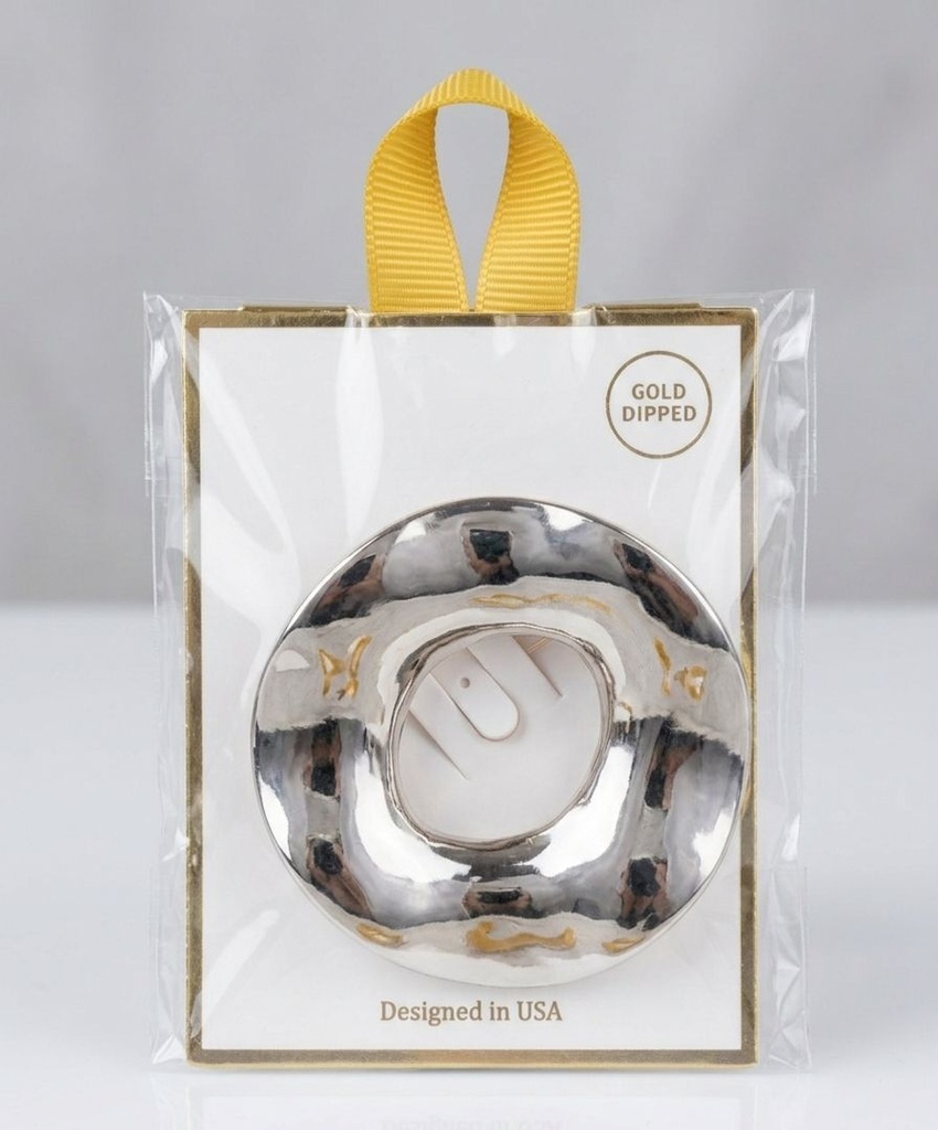 GOLD BROCHE REDONDO DORADO-PLATEADO