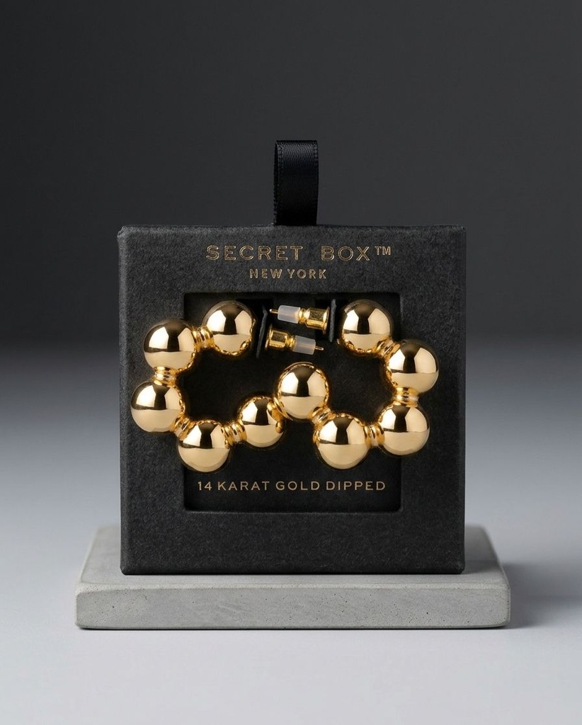 SECRET ARETES REDONDO ENCHAPE