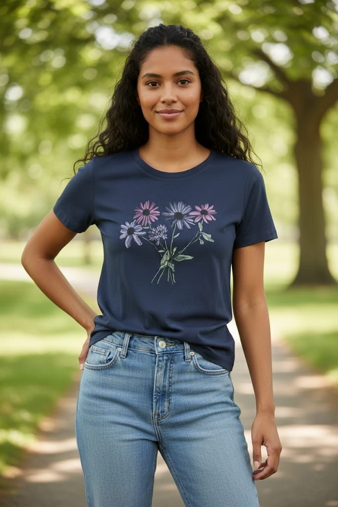 GAP CAMISETA AZUL M.FLORS MUJER 774530