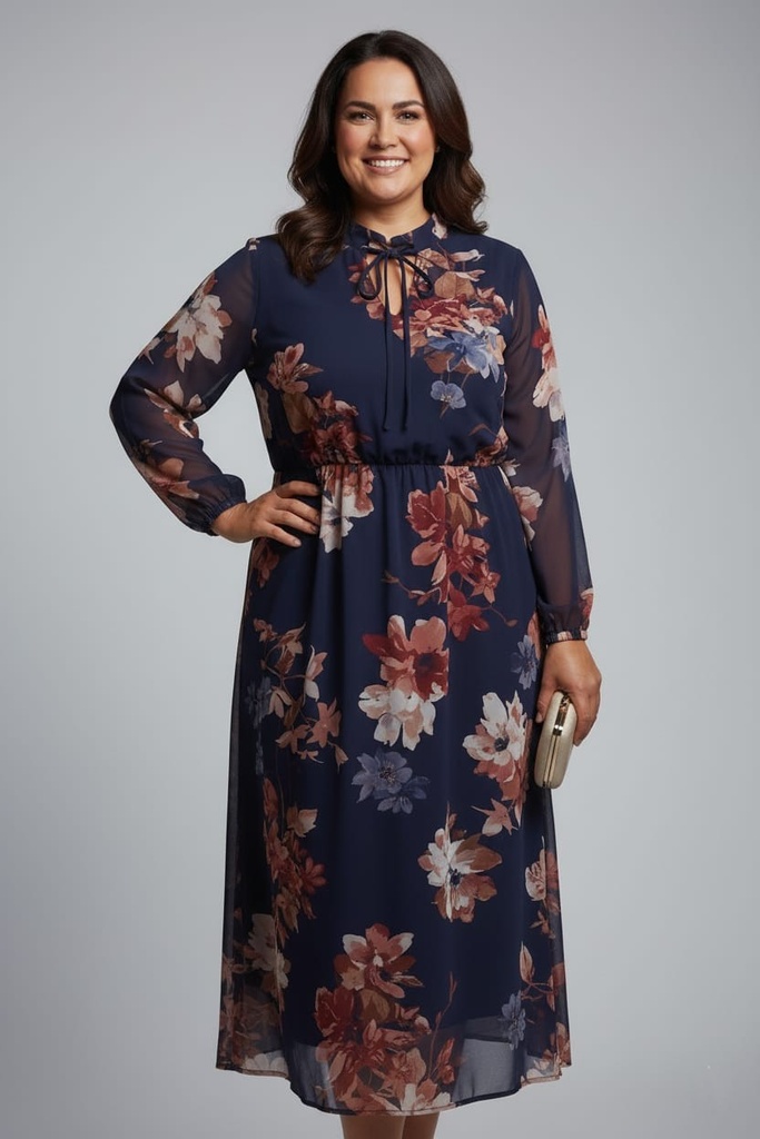 SANDRA DARREN VESTIDO AZUL M. FLRS TERRA 77648